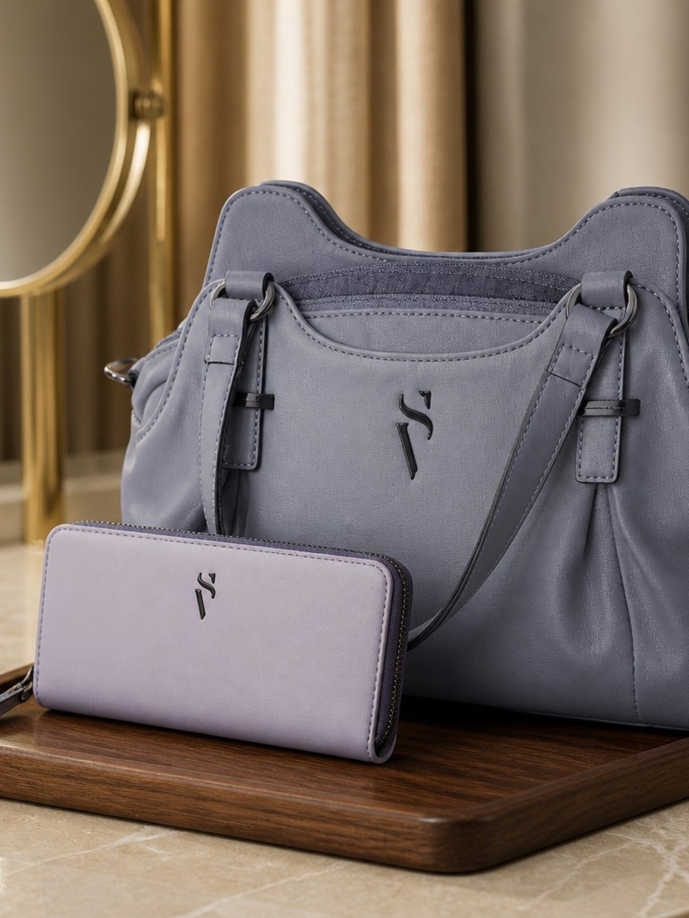 Elegant Lavender Simply Vera Bag with Matching Wallet